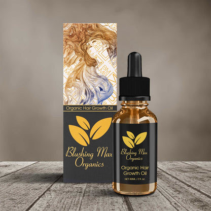 Blushing Max Organics Castor Oil, Rosemary Oil, Peppermint Oil, Coconut Oil, Ginger Oil & Biotin Hair Growth Oil with Jojoba Oil